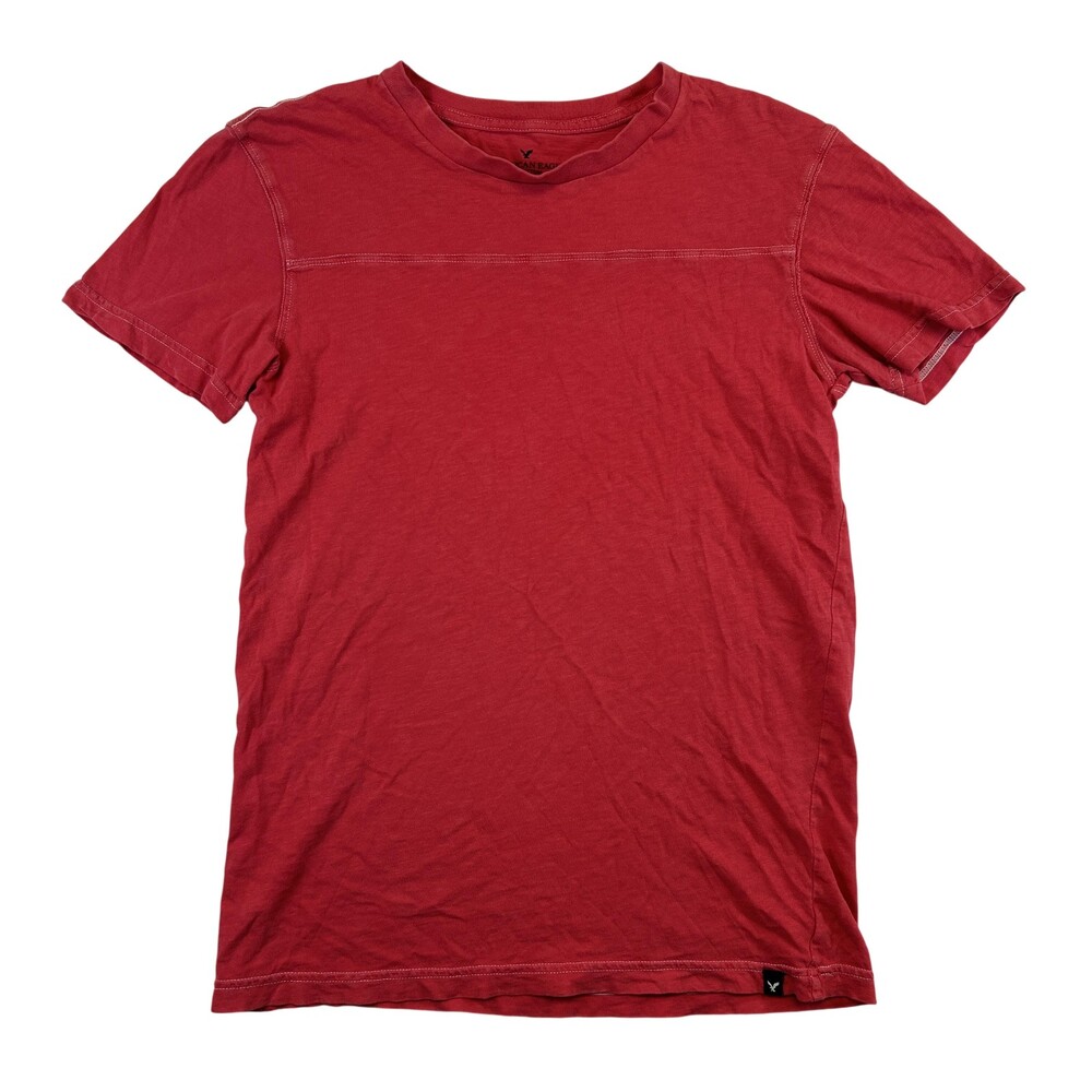 American Eagle Outfitters Shirt Mens XS Red Solid Crewneck Cotton Basic Tee